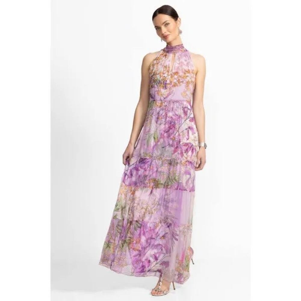 Johnny Was Women's Riona Halter Maxi Dress Sleeveless Purple Size Medium NWT - Picture 5 of 15